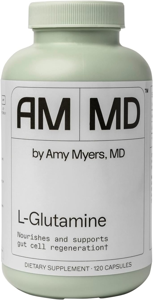 Amy Myers MD L-Glutamine Capsules - Suplemento de salud celular - Manejo de limpieza " Soothing Support for Stomach Relief - Healthy Muscle Support - Suplemento de salud de adultos