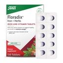 Floradix Iron Tablets - Suplemento de hierro con vitaminas B, ácido fólico, vitamina C &amp; Más - Energy Support - Vegetarian &amp; Gluten-Free - 120 Tablets (120 Servings)