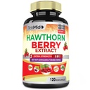 Hawthorn Berry Suplemento Extracto Cápsulas - 120 Cápsulas Vegan para 4 meses - Hoja Combinada, Ashwagandha, Curcumina Turmérica &amp; Pepper Negro