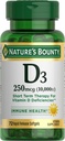 La vitamina D de la naturaleza para el soporte inmunitario y promueve los huesos saludables, 10000IU, Softgels, multicolor, 10.000 UI, 72 Conde (Pack of 1)
