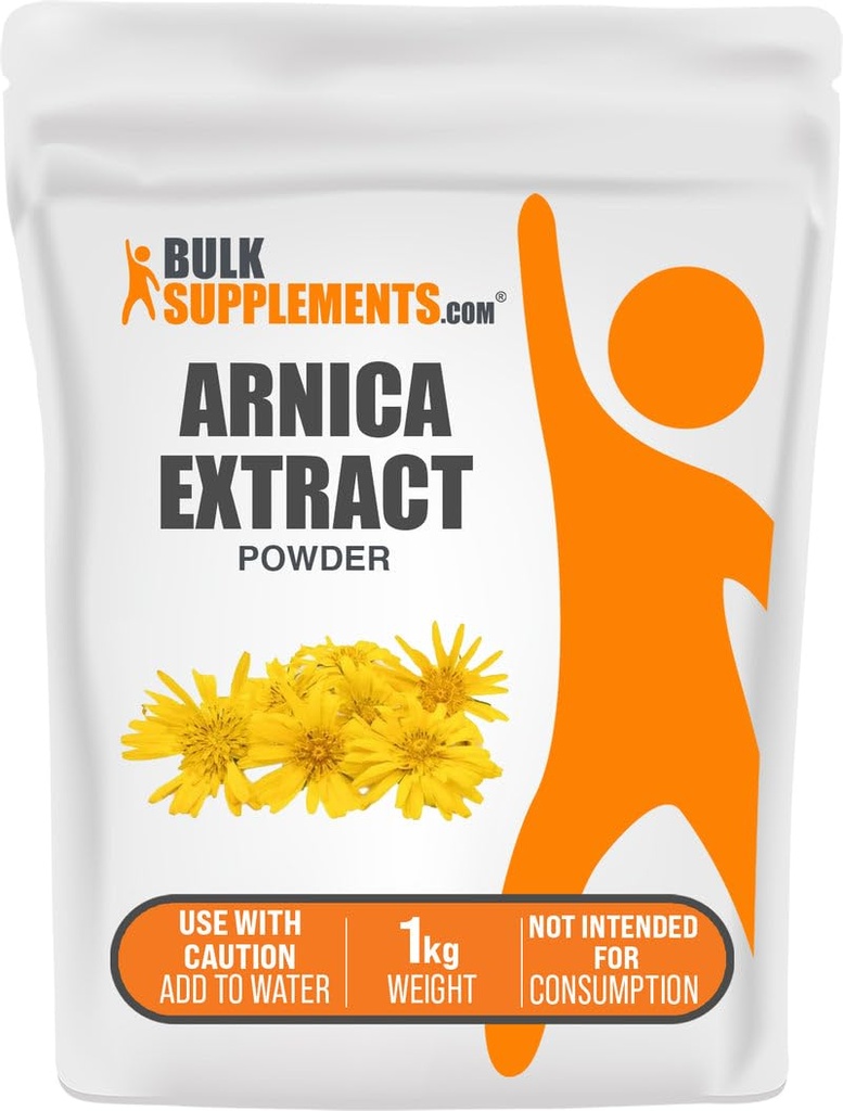 BulkSupplements.com Arnica Extract Powder - Herbal Supplement, from Dried Arnica Flowers, Servings Vary Per Use, 1kg (2.2 lbs) (Pack of 1)