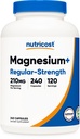 Nutricost Magnesium+ Fortaleza Ordinaria (210mg, 240 cápsulas) - 120 Actuaciones, Hecho con Magnesium Glycinate y Oxide, No GMO, Gluten Free y Vegan Friendly