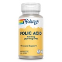 SOLARAY Folic Acid - Vitamina B9 Folic Acid Supplement, Prenatal Vitamin - Blood Cell Development Support - Vegan, Lab Verified, 60-Day Guarantee - 100 Servings, 100 VegCaps