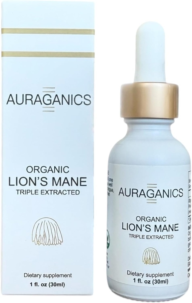 Orgánica Triple Extracted Lion's Mane Mushroom Fruiting Body Tincture  USA Grown and Certified Orgánica ← Uso para Focus, Memory and Mental Clarity
