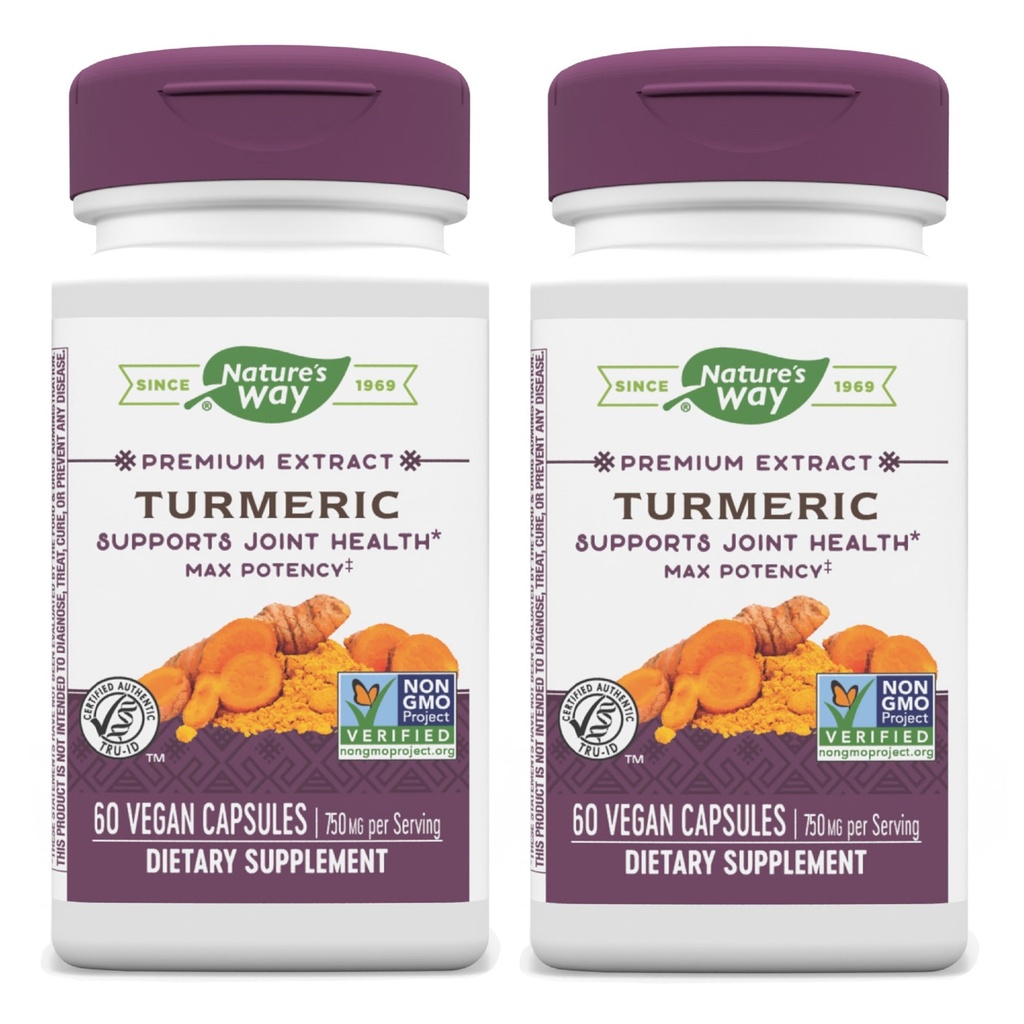 Extracto Premium de Max Potency - Suplemento Turmérico para Soporte Conjunto* - con Extracto Turmérico - para Hombres y Mujeres - Gluten Gratis - 60 cápsulas Vegan (Pack of 2)