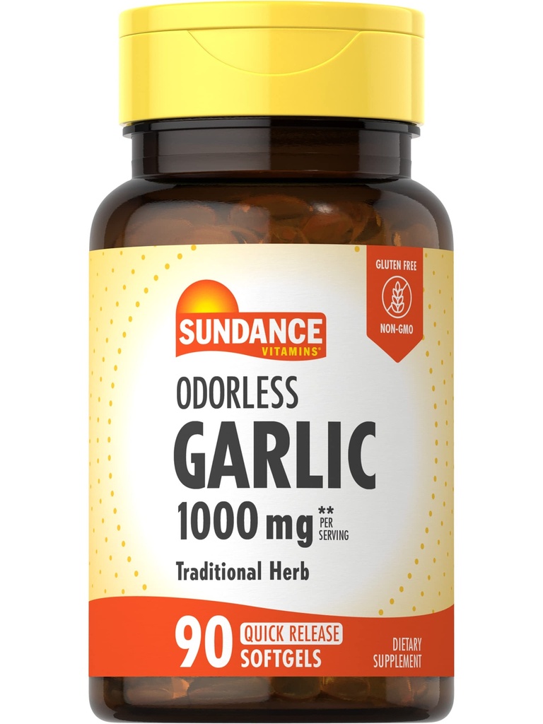 Sundance Odorless Ajo Softgels ← 1000mg Silencio 90 Conde Silencio No GMO y Gluten Suplemento Gratis
