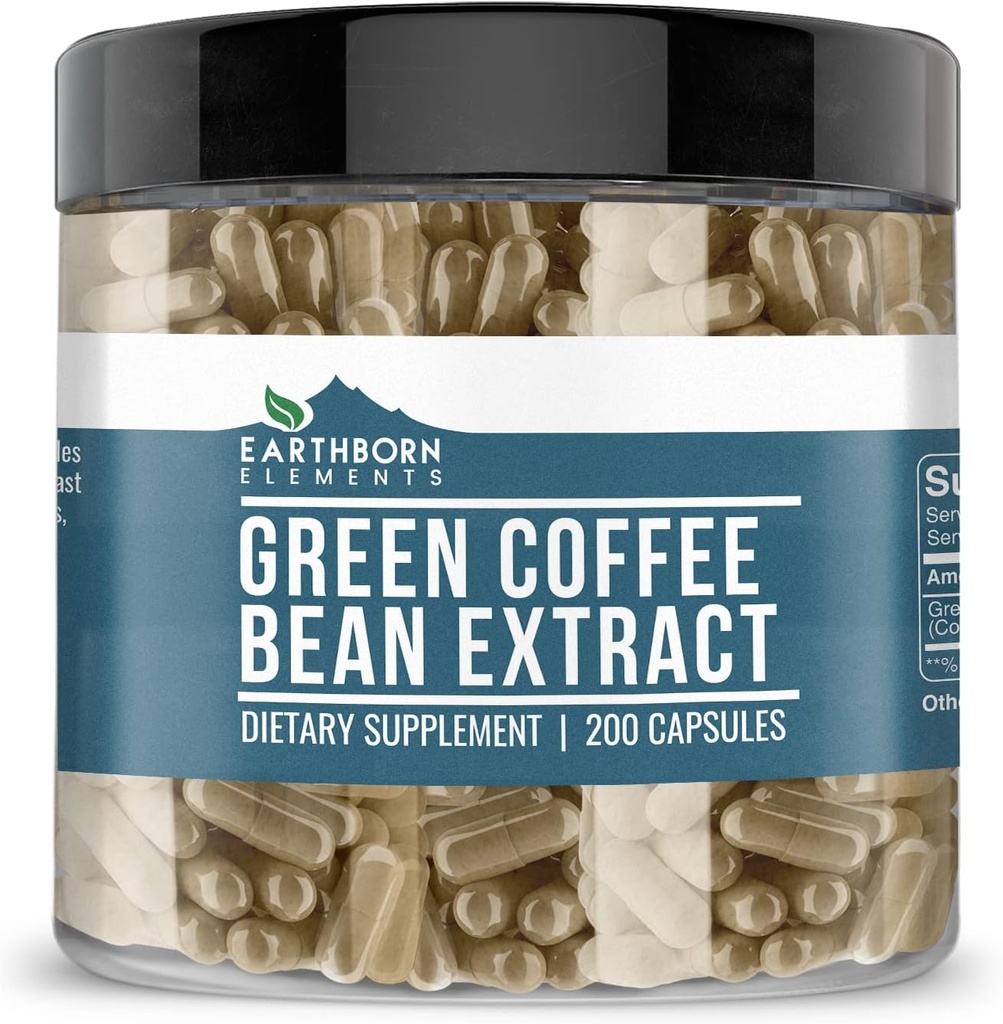 Elementos de café verde extracto 200 cápsulas, puro " sin diluir, sin aditivos