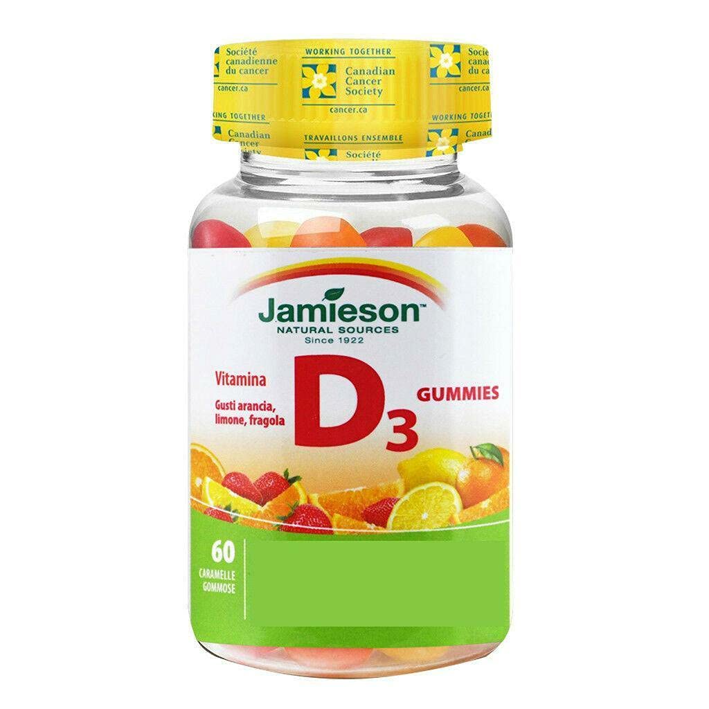 Jamieson Vitamina D Gummies 1.000 UI - Naranja, Fresa, Lemon, 60s