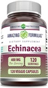 Amazing Fórmulas Echinacea Suplemento Silencio 400 Mg Por Serving TEN 120 Veggie Capsules Silencio No-GMO Silencio Gluten Free TEN Made in USA