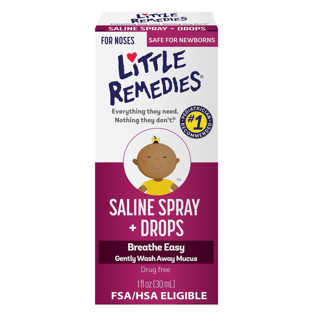 Pequeños remedios Noses Saline Spray Drops, 1 Fl Oz