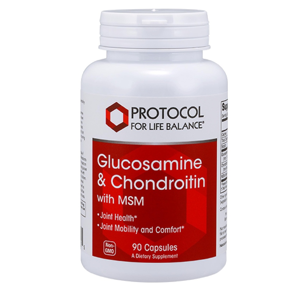 Protocolo Glucosamina " Condroitina con MSM - Soporte Conjunto* - Suplemento de Condroitina MSM - No GMO " Dairy Free - 90 Veg Caps