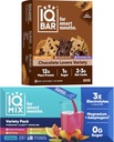 IQBAR Cerebro y Cuerpo Keto Protein Bares - 12 Conde Los amantes del chocolate Variety Low Carb, Vegan Bares & IQMIX Sugar Free Electrolyte Powder Packets - 20 Conde Variedad Pack Keto Electrolitos con Lions Mane