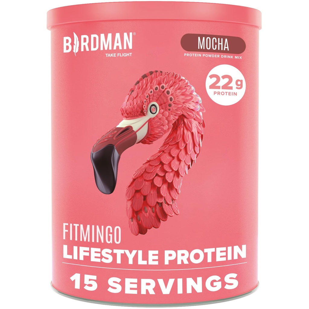 BIRDMAN Fitmingo Vegan Protein Powder con Inositol, Colagen Boosters, Acido Hialurónico y Vitaminas ANTE Bajo Carb, Dairy Free, Baja Calorie Ø 23g Planta Basada Blueberry Protein Polvo con Myo-Inositol
