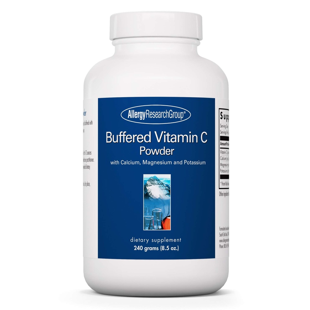 Grupo de Investigación de Alergia - Polvo de Vitamina C Buffered - Antioxidante, Inmuno, Calcio/Mag/K - 240 g (8,5 oz)