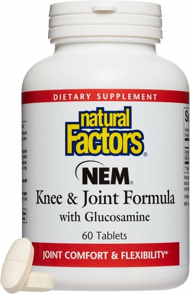 Factores naturales, NEM Knee & Joint Formula, promueve flexibilidad y confort, 60 Tablets
