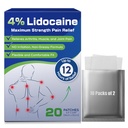 Uposiut 4% Lidocaine Patches, 20 Conde Patches Maximum Strength Lidocaine Patches (20 Patches), para Muscle Pain Relief en el cuello, hombros, espalda, rodillas y hormigas, 12 horas Dolor de alivio-012345