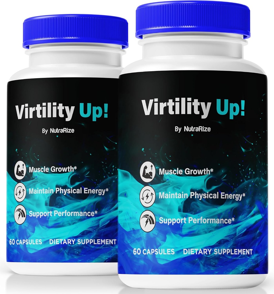 (2 Pack) Virtility Up Pills, Virtility OficialUp Para Hombres, Apoya Energía, Estabilización y Rendimiento, Todo Soporte Natural para Well-Being general, Hombre Capsules Revisión, Fórmula Premium (120 cápsulas)