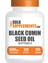 BulkSupplements.com Black Cumin Seed Oil Softgels - Black Cumin Seed Oil 1000mg - Gluten Free, 1 Softgel per Serving, 120 Conde (Pack of 1)