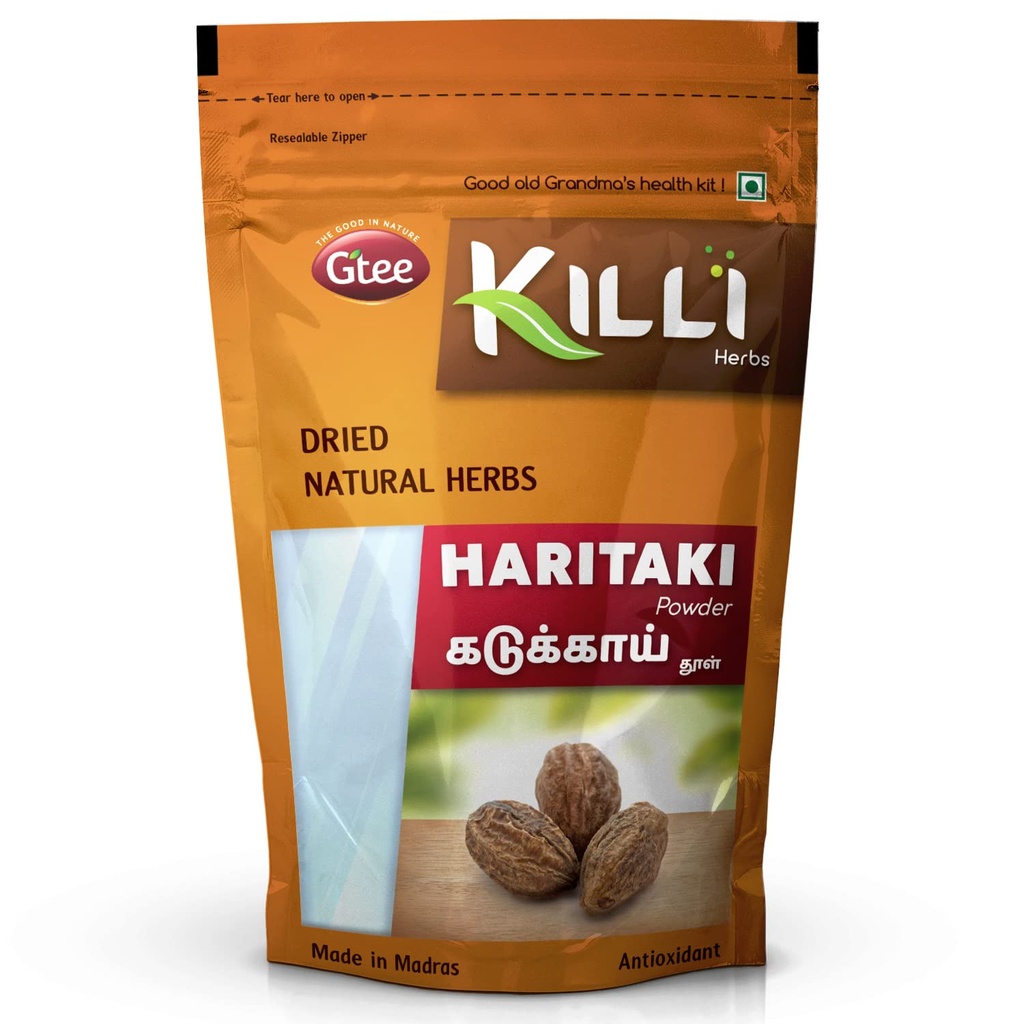 KILLI Haritaki | Kadukkai | Myrobalan | Karakkaya | Terminalia chebula | Harad Powder, 100g