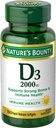 La vitamina D de la naturaleza, apoya la salud inmune y la salud ósea, 2000IU Vitamina D3, 150 Softgels