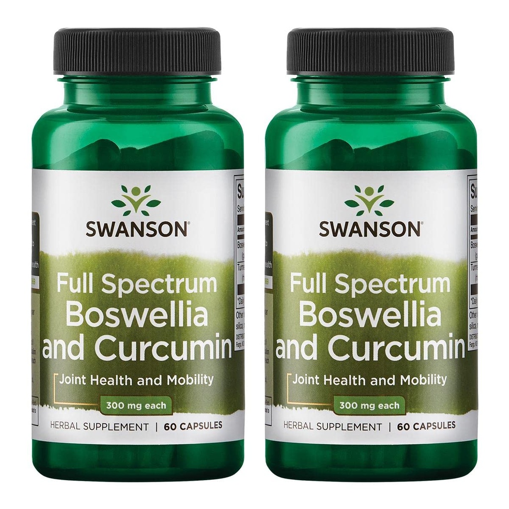 Swanson Full Spectrum Boswellia & Curcumin Natural Formula - (60 Capsules) (2 Pack)