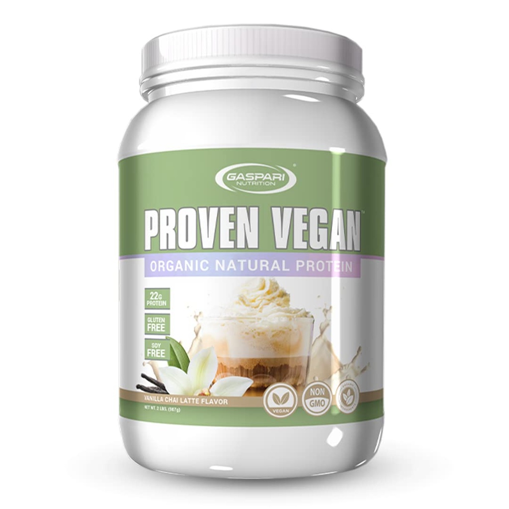 Gaspari Nutrición Proteína Vegan Proteína, Proteína Natural Orgánica, Gratuita, Libre de Soya, GMO NO (2 libras, Latte de Vanilla Chai)