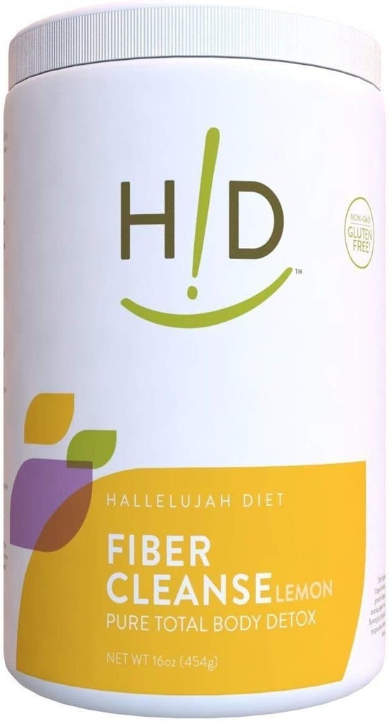 Aleluya Fibra de Fibra Powder - Lemon Flavored, Psyllium y Flax Seed-Based Powder, elimina toxinas y Restores Optimal Bowel Function, Natural Colon Cleanse Suplemento - (16 oz)