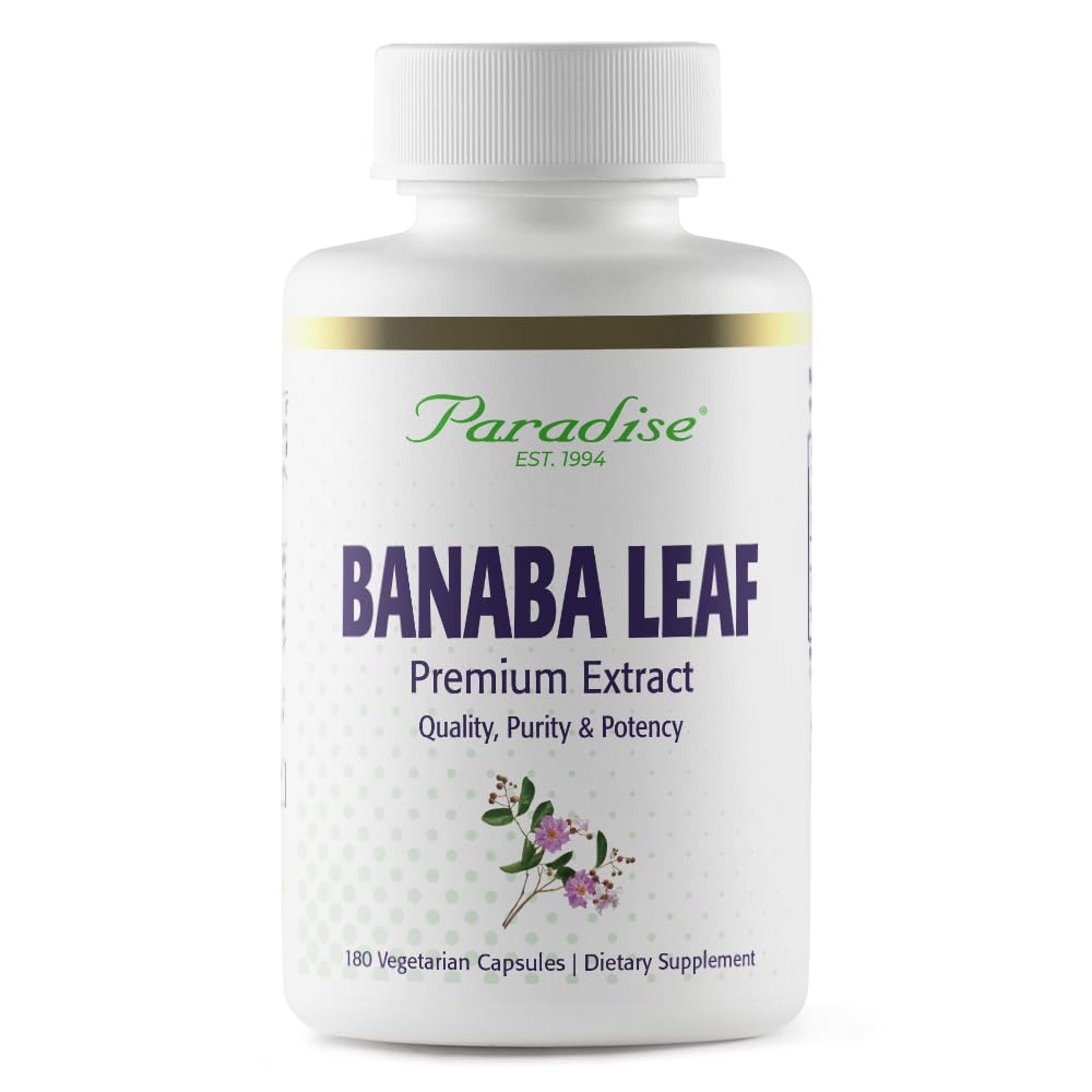 Hierbas paradisiacas, Hoja de Banaba, Extracto Concentrado 12:1, 250 mg, Vegan, Libre de gluten, No GMO, 180 cápsulas