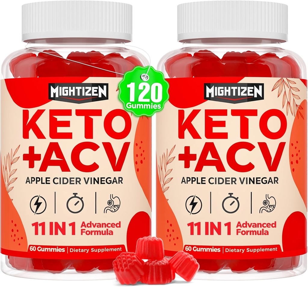 Manzana Vinagre Gummies, Max Strength Keto Acv Gummies with Green Tea, Probiotics, B12, B6, Keto Support, Apple Sider Vinegar with Mother for Detox &amp; Cleanse, Digestion & Gut, Vegan, 120 Condes