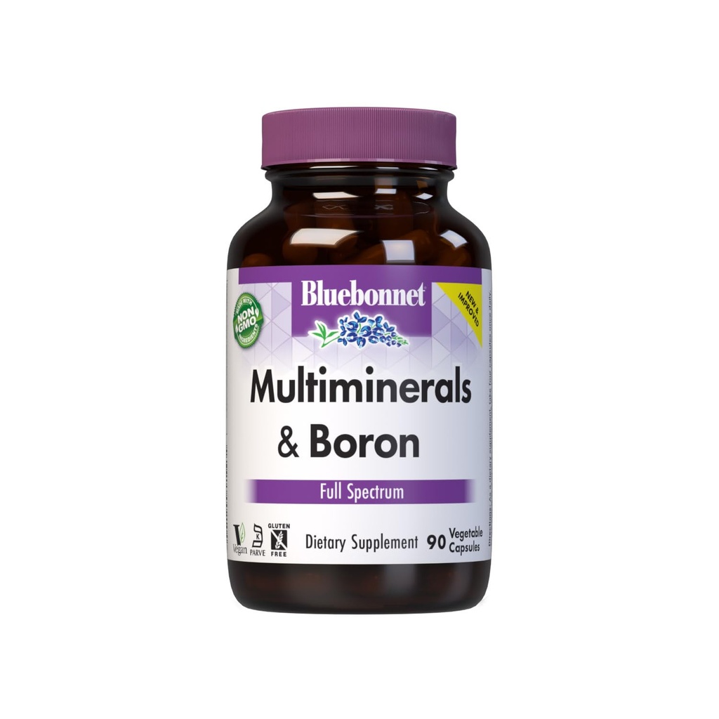 BlueBonnet Multi Minerals Plus Boron Vegetarian Capsules, 90 Cuenta (743715002104)