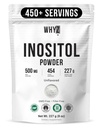 Myo-Inositol Powder 8oz, Natural Myo Inositol Supplement for Ovarian Support, Fertilidad y Equilibrio Hormonal, Pure Inositol Powder, Myo-Inositol Supplement for Energy, Brain Health, 454 Servings