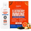 Manna Vitaminas Evolved Liposomal Elderberry Immune Packets, Vitaminas C, D etc. - Soporte diario para adultos, niños - Azúcar gratis, Extracto Real de Elderberry, Syrup, Viajes bienvenidos, 15 Pack