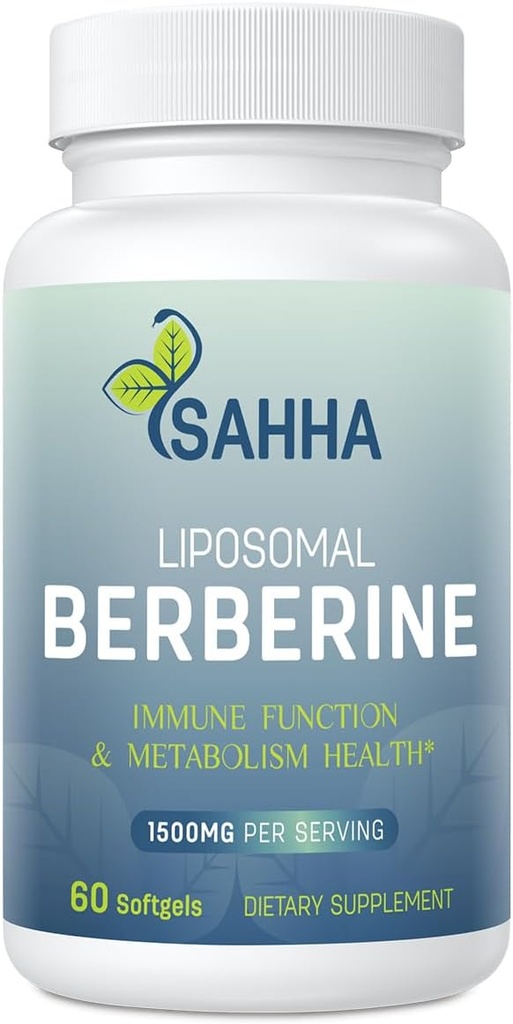Sahha Liposomal Berberine HCL 1500mg – apoya la activación AMPK & GLP-1, alta biodisponibilidad para hombres y mujeres Suplemento general de salud