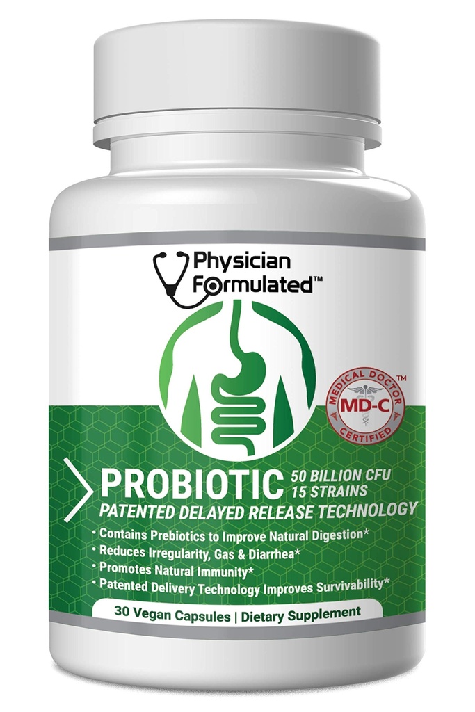 Probióticos para Mujeres y Hombres - 50 Billones 15 Strains Slow Release DR Capsules " Prebióticos para mejorar la salud digestiva, Immune Support Suplemento Full Month Supply