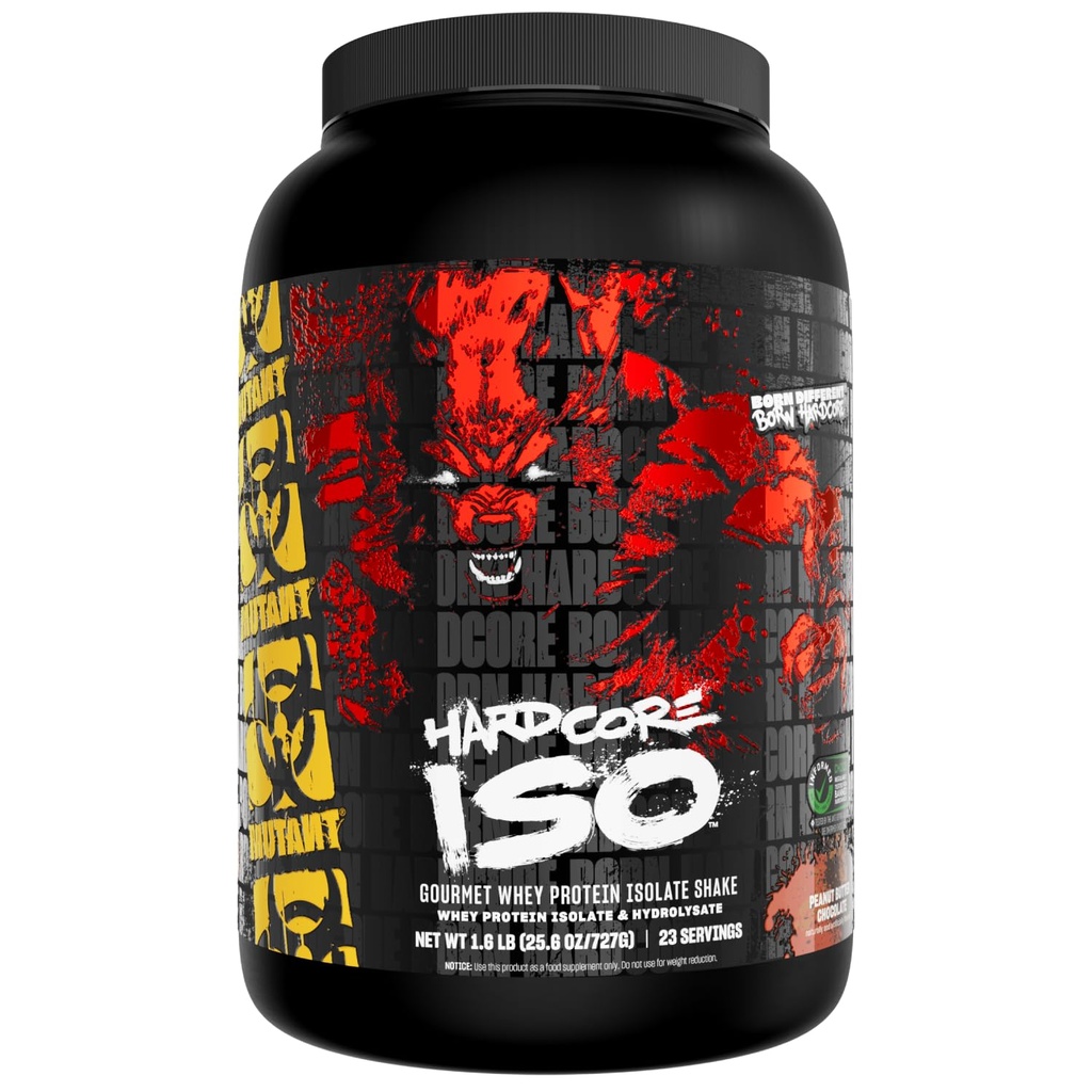 Mutant ISO Surge Whey Protein Isolate Powder Actos rápidos para ayudar a recuperar, construir músculo, a granel y fuerza, 1,6 lb (Peanut Butter Chocolate)