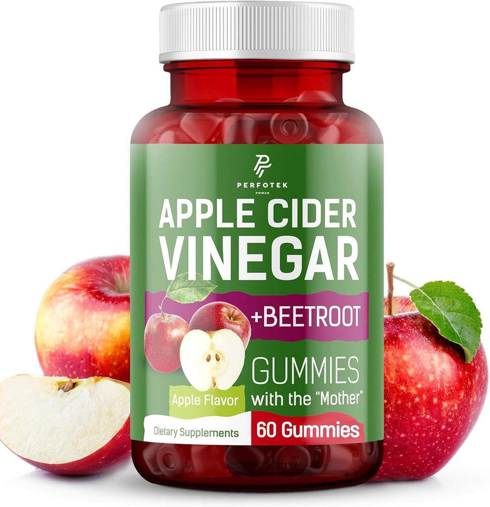 Manivelas de vinagre de manzana - Natural Apple Flavor - Mangas de Keto saludables - No GMO, Vegan, Gluten Gratis - Mangas de sidra de manzana (60 piezas)