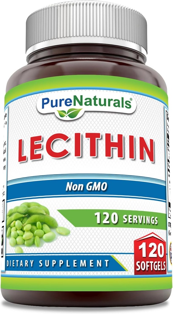 Naturales puros Lecithin 1200 mg Suplemento de Softgels ← Potencia alta