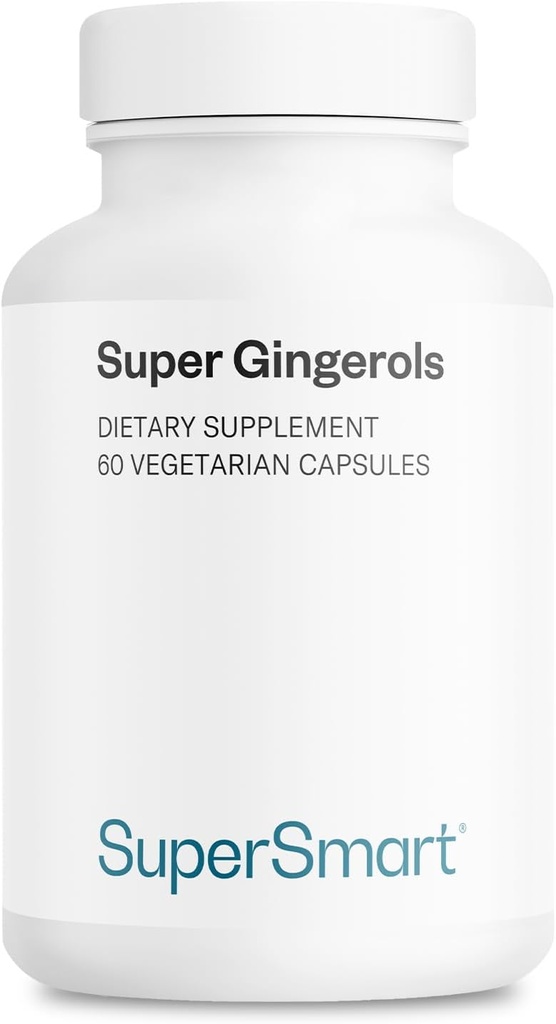 Supersmart - Super Gingerols 400mg por día (High Potency 20% Gingerol) - Ginger Root Extract Suplemento No GMO & Gluten Gratis - 60 cápsulas vegetarianas