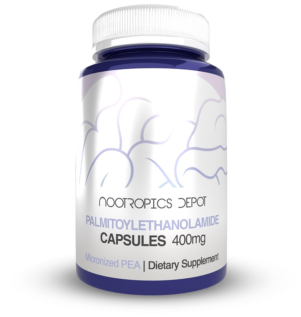 Nootropics Depot Palmitoylethanolamide Capsules ← Pea TEN 400mg Pills TEN 30 Conde TENIDO Apoyos Discomfort Relief ¦ Promueve Función Conjunta