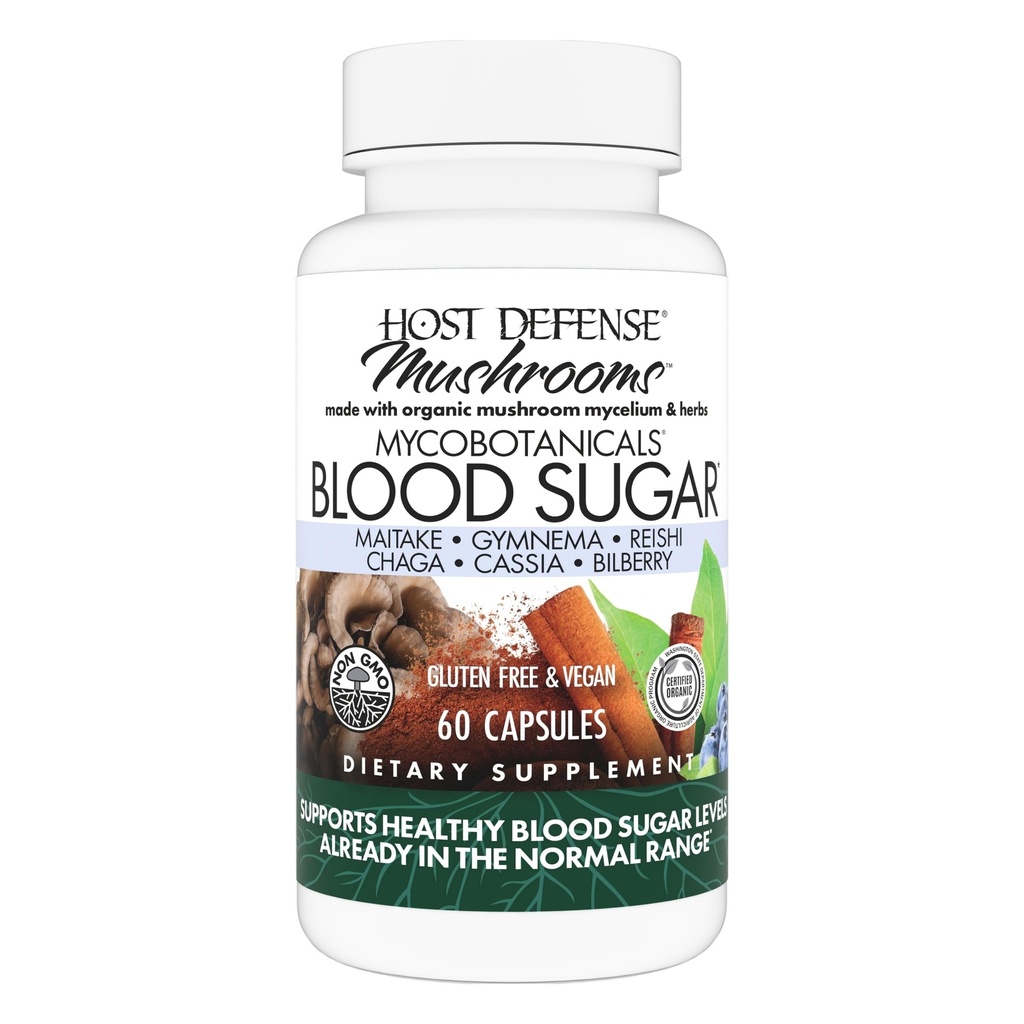 Host Defense MycoBotanicals Capsules - Suplemento Herbal con Chaga, Reishi & Maitake Mushroom - Suplemento de Micelium de Mushroom para Equilibrio Saludable - 60 cápsulas (30 servidos)*