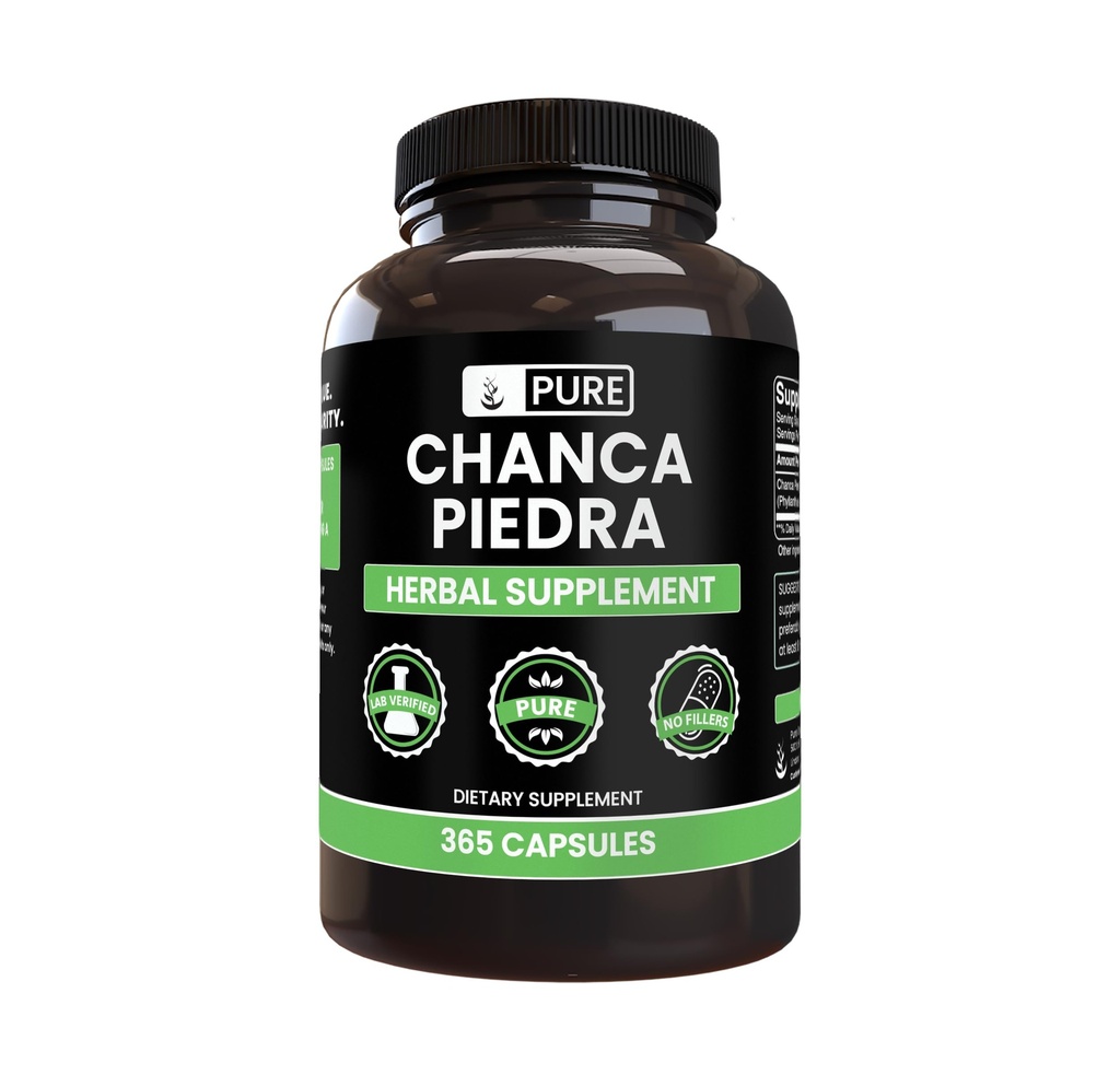 Ingredientes originales puros Chanca Piedra (365 capsules) No hay magnesio ni rifles de arroz, siempre puros, el laboratorio verificado