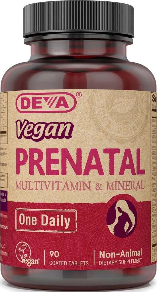 Deva Vegan Prenatal Multivitamina y Mineral - 90 Tabletas, 2 pack