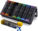 Organizador semanal de píldoras 3 veces al día(Black) y organizador semanal de píldoras Dos veces al día (Translucent-Black)