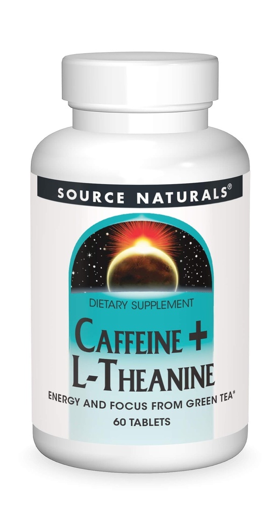 Fuente Naturals Caffeine + L-Theanine, Energy and Focus Support from Green Tea* - 60 Tablets