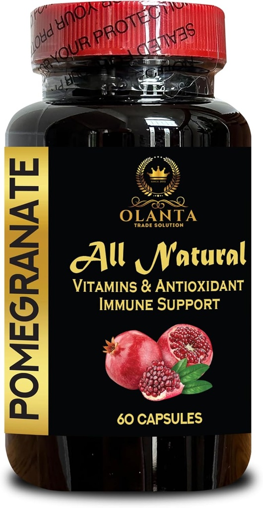 Extracto de granada - Pomegranate Extract Polyphenols Suplemento, Soporte Conjunto, Antioxidante, Suplemento Extracto de granada de semillas, Booster Inmuno - 1 Botella 60 cápsulas