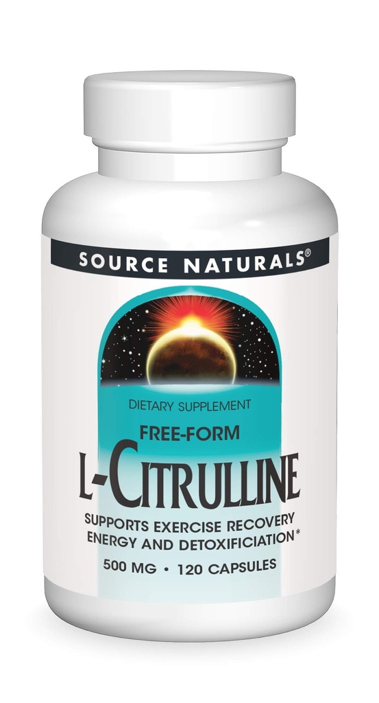 Fuente Naturals L-Citrulline - Apoyo Ejercicio Recuperación, Energía y Detoxificación*, 500 mg - 120 cápsulas