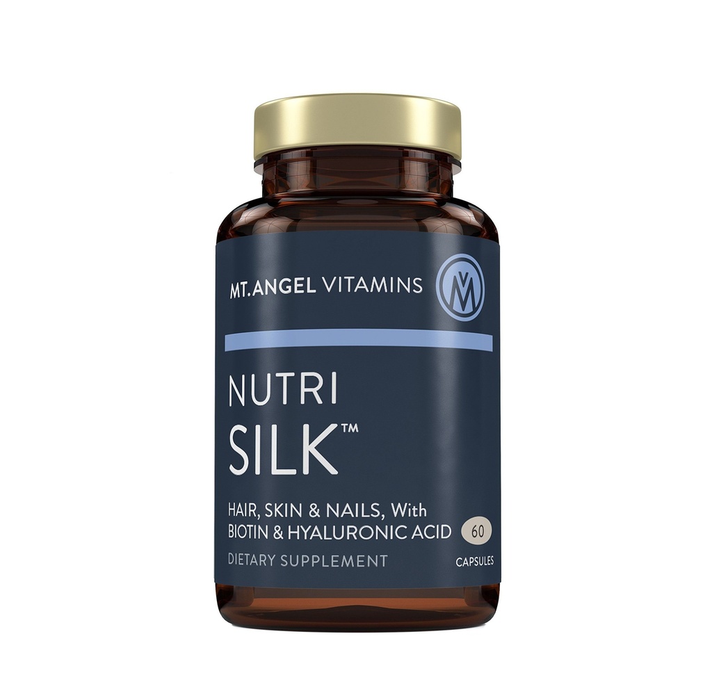 Mt. Angel Vitaminas: NutriSilk Capsules. Promueve la piel saludable del cabello, colágeno de pecho, vitaminas B, 60 cápsulas