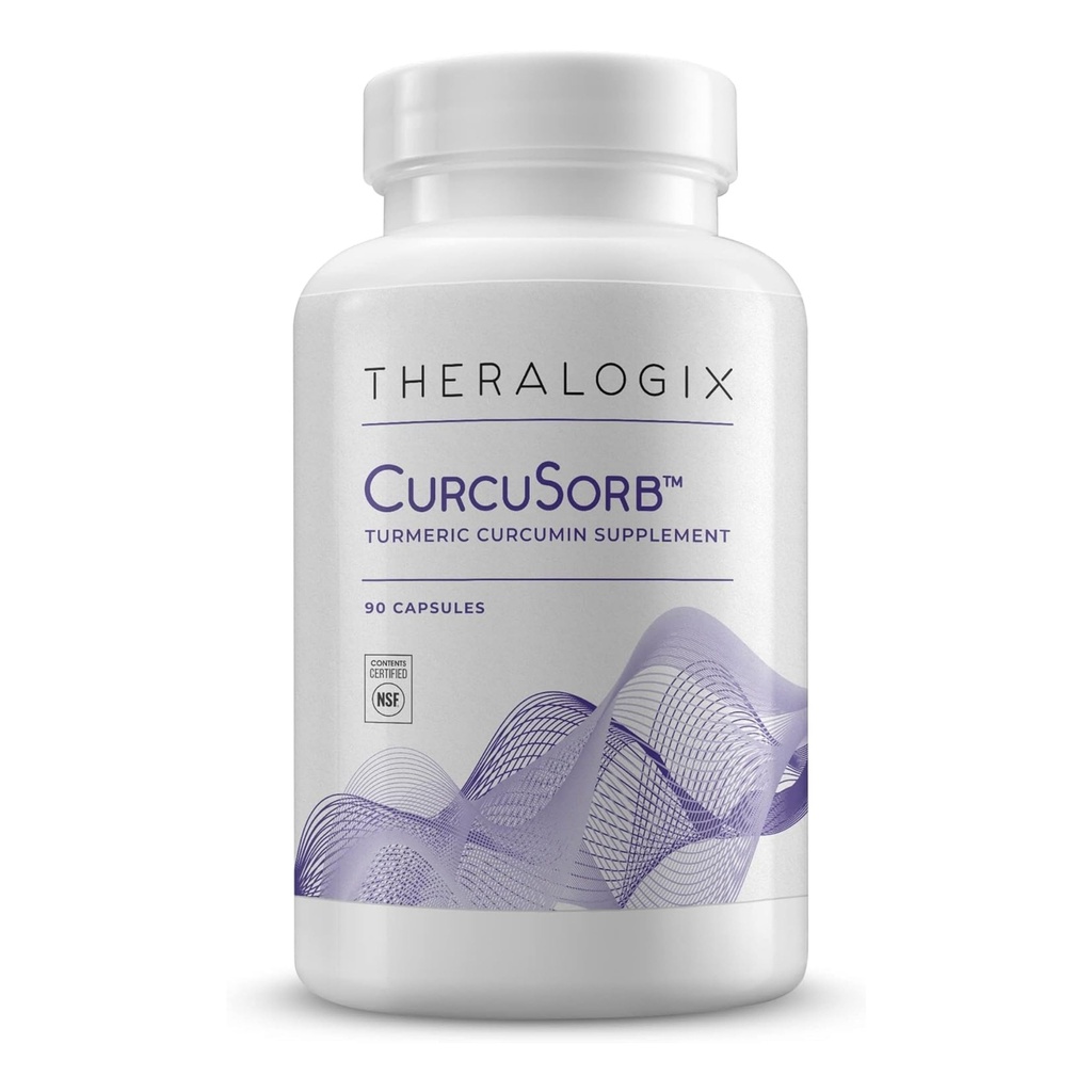 Theralogix CurcuSorb Turmeric Curcumin Supplement - 90-Day Supply - High-Absorption Turmeric Curcumin - Supports Brain, Heart, Immune & Joint Health - Aids Healthy Aging - NSF Certified - 90 cápsulas
