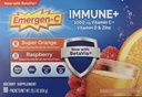 Emergen-C Immune+ 1000 mg Vitamina C + Vitamina D & Zinc, (Super Orange 60 Ct/Raspberry 30Ct) 90 Packets