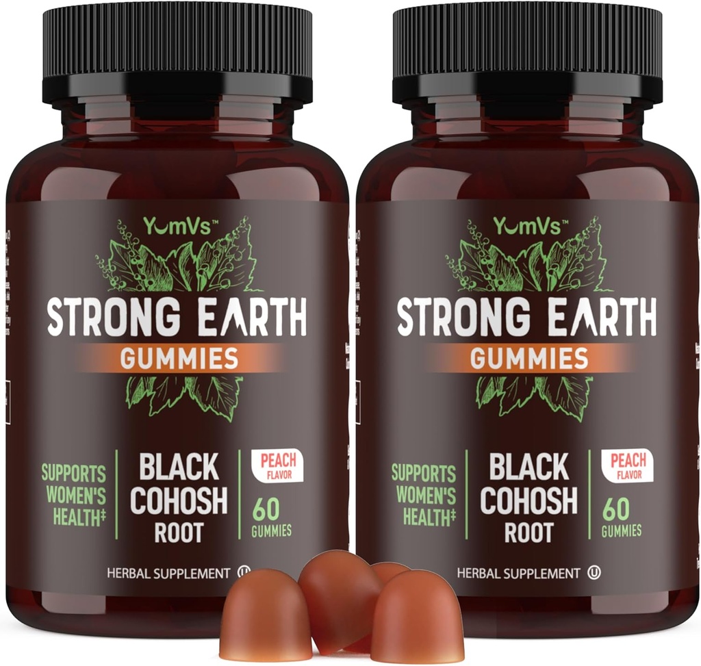 YUM-V'S Strong Earth Black Cohosh Root 50mg (60 Cuenta) - Natural Extract Menopause Suplementos Night Sweats & Hot Flashes for Women